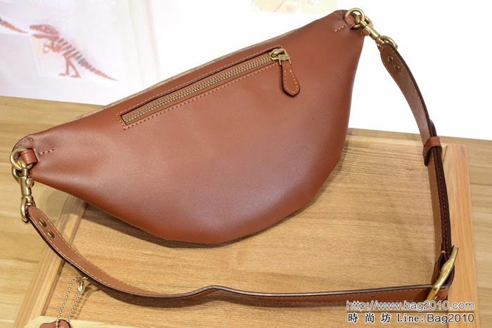 COACH蔻馳 32755 c家牛皮簽名LOGO印花 女包腰包 胸包 男女同款  Chz1357